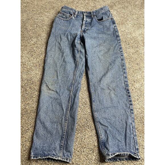 Vintage Gap Blue Jeans Womens Size 10 Ankle Button Fly Distressed Hong Kong - Picture 3 of 8